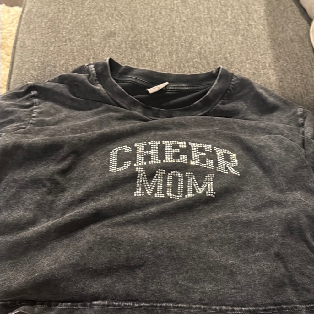 Black Crop Top Cheer Graphic